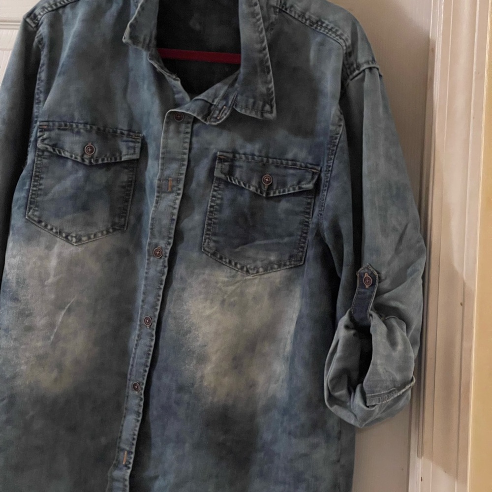 Men's Vintage Denim Shirt Jacket - Picture 2 of 5